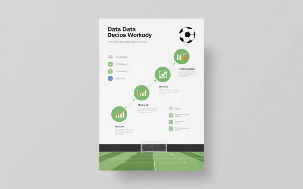 世界杯比赛数据分析流程图风格海报，包含指标与决策步骤